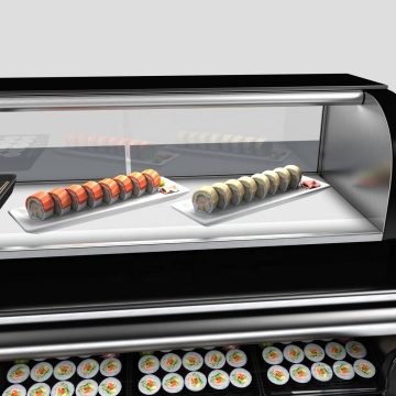 Commercial Curved Glass Chiller Food Display Cabinet Refrigerator