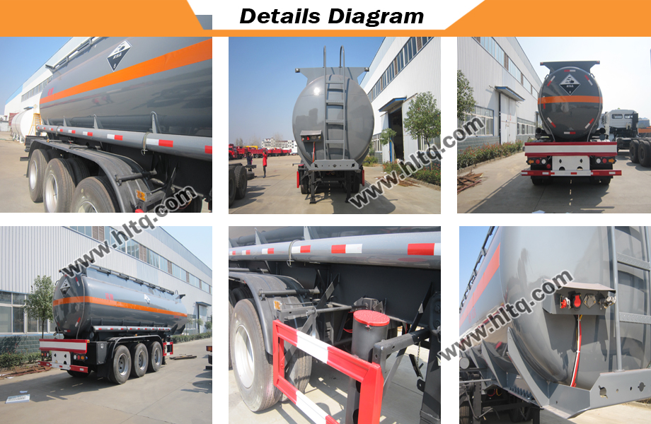 Chemical liquid transport semi trailer