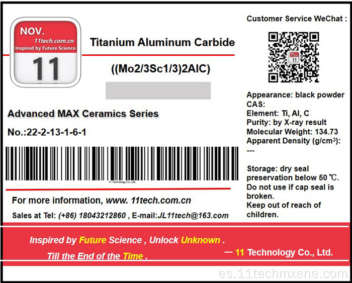 Metal de transición (Mo2/3SC1/3) 2ALC Black Powder