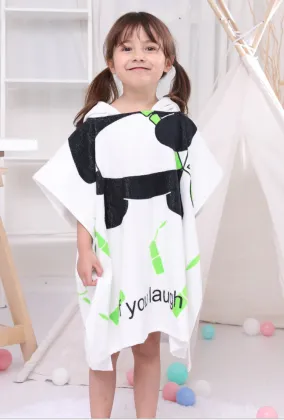 Kids sleeveless surf poncho blue towel robe