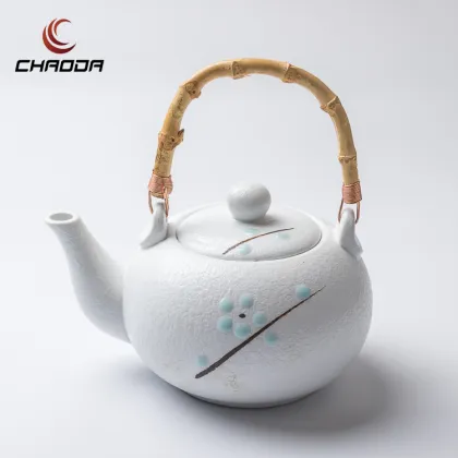 Green Pattern Japanese-Style 850ML Ceramic Tea Pot
