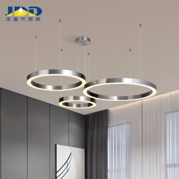 Modern Simple Nordic Gold Round Ring LED Pendant Light