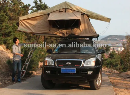 Outdoor folding camping soft shell car top tent