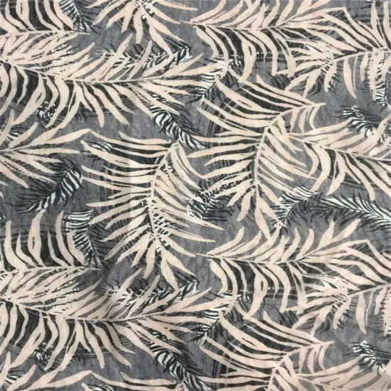Nano Fabric With Leaves Print Style