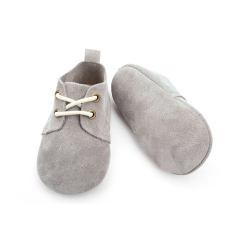 Echtes Wildleder Grau Baby Oxford Schuhe Großhandel