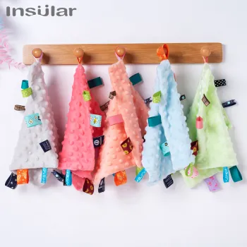 25*25cm New Cartoon Crystal Super Soft Square Plush Baby Comfort Blanket Appease Towel Blanket Multifunctional Mini Towels