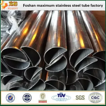 aisi 304 Stainless steel half round tubes with gold polish for ddecorated