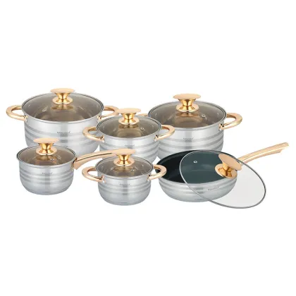 7-Piece Stainless Steel Cookware Set - Five-Ply Pots and Pans