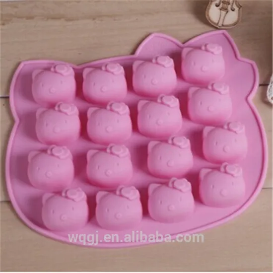 16 Cavities Cartoon Cat Face Silicone Cake Chocolate Mold