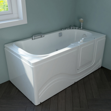 Vasca da bagno acrilica bianca con massaggiatore e porte moderna rilassata 5 set