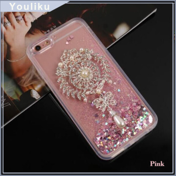 Diamond girl's tpu pc shiny liquid fluorescent for one plus 3 / one / original metal back cover for meizu m3 note phone case