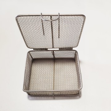 Stainless Steel Wire Mesh Round Basket with Lid
