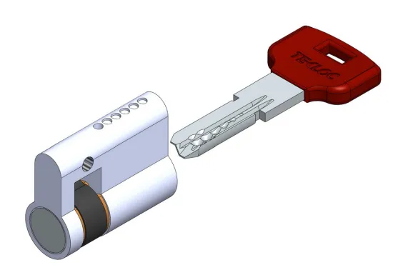 Single sided computer key cylinder lock 6 pin