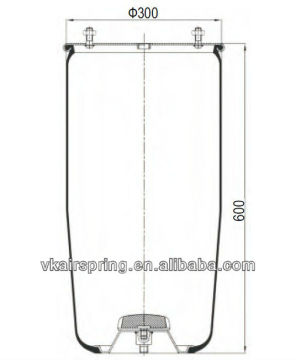 BPW 05.429.40.05.0 Rubber air spring 9425N/ Gas-filled air ride suspension system for BPW axle