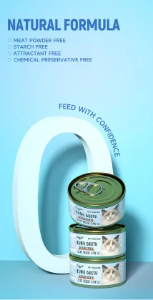 Pet snacks tuna broth hydration cat food can