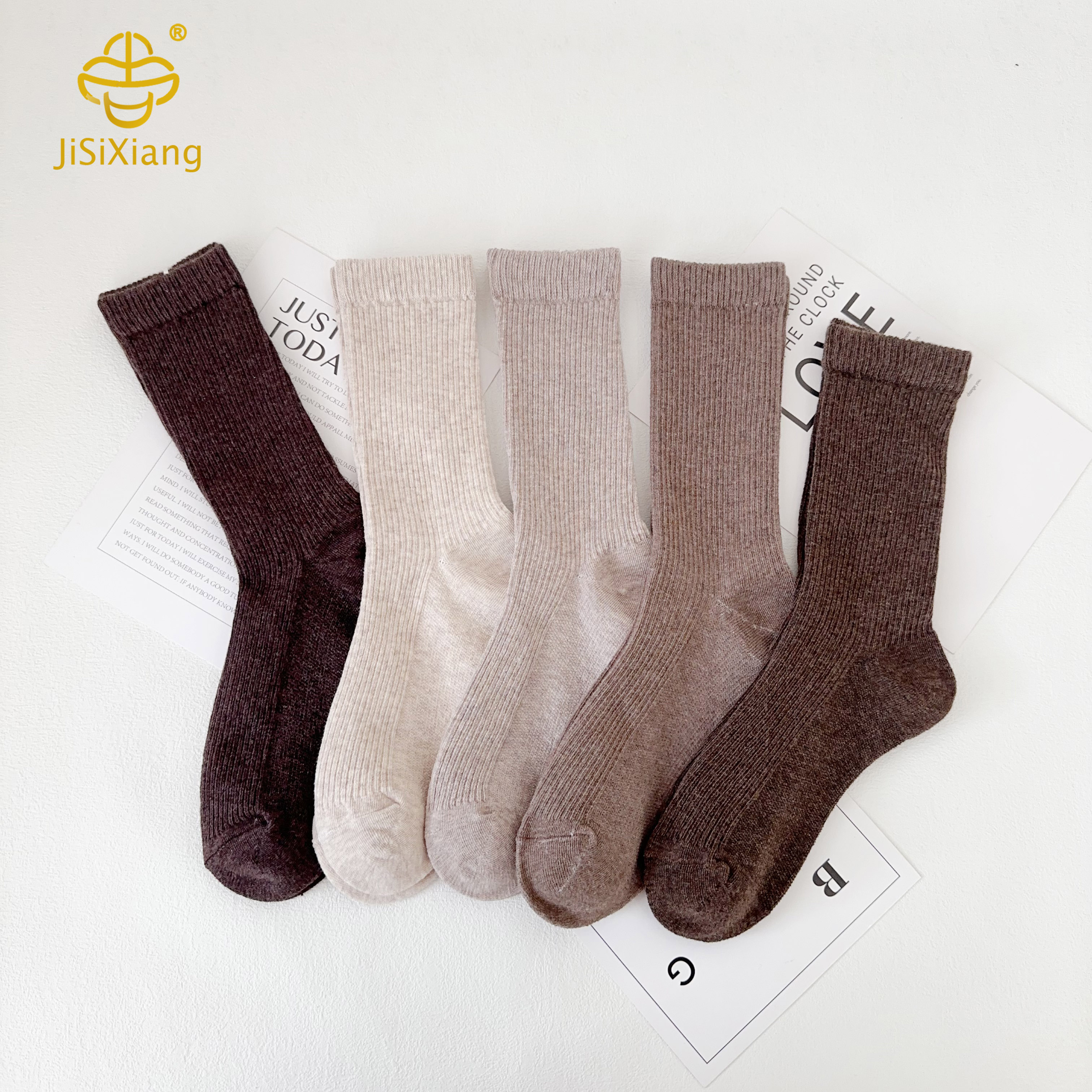 Vertical striped high socks