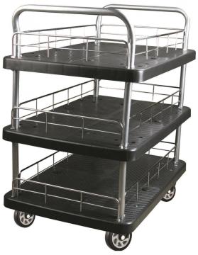 300kgs triple layers Platform Hand Trolley(black)