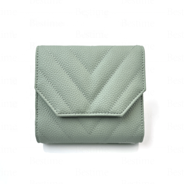 Personalized Trifold Quilted A7 Binder - Silver/Gold/Rose Gold with Green Rings for Budgeting