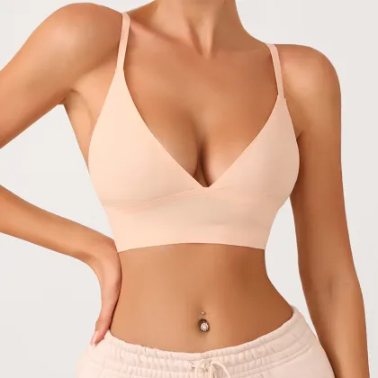 Seamless Ice Silk Wireless No Pad Bra Top