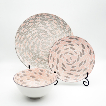 Customized Canada pattern Decal ceramic dinnerware set