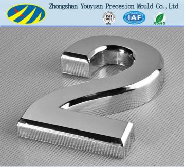 Plastic number chrome and advetising ornament