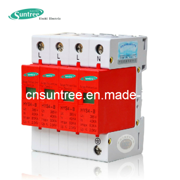 Metal Oxide Gapless Surge Arrester Surge Protection Device SPD 4 Pole 20ka-40ka 380V