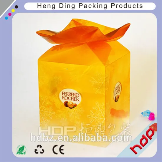Customized printing transparent plastic packaging box for gifts