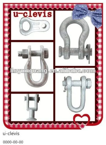electric power fitting pole line hardware accessories connect cable stainless bolt type anchor shackle bow shackle