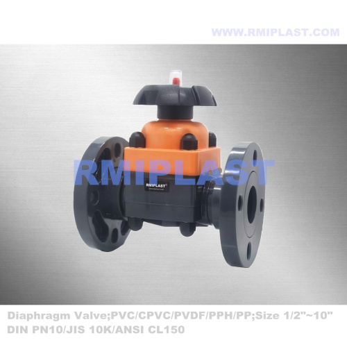 PVC Diaphragm Valve Flange 1/2 "3/4" 1 "