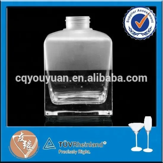 Clear and frosted square diffuser perfume glass 250 ml bottle