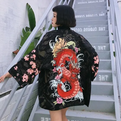 Kimono Japanese yukata female Japanese kimono cardigan geisha haori clothing cosplay Japanese kimono traditional streetwear Z025
