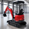 2Ton Red Canopy Mini Excavator المطاط المسار العمل