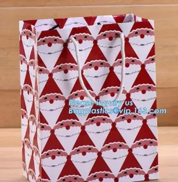 twist handle printing white kraft paper shopping custom gift bags, paper gift bags with ribbon handles custom