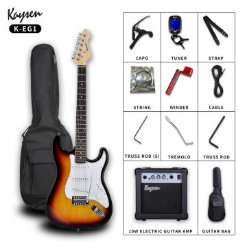 Guitarra elétrica com kit para iniciantes de amp de guitarra