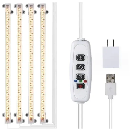 Indoor Plant Grow Light: Full Spectrum Phyto Lamp with Dimmable Timer for Seedlings and Vegs