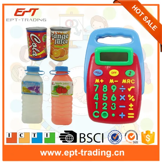 Mini Supermarket Calculator Play Toy and Food Shopping Playset for kids