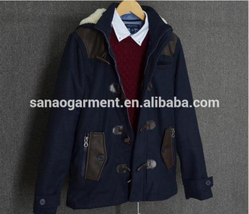 2015 casual men's thicken hooded lambs cotton-padded jacket