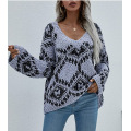 Women's Casual V Neck Loose Sweater