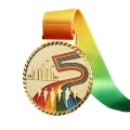 Manufacturer Custom 3D Activity Medals and Awards Die-Cast Metal Medal Bar Badges-Brass Silver Wood with Ribbon