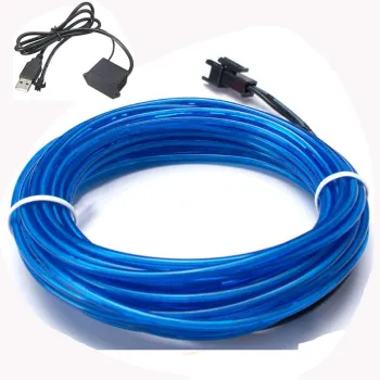 3 Meter USB EL Car Wire - Light Up Flashing Round EL Wire