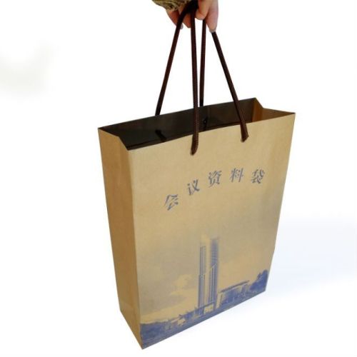 Black Color Printing Brown Kraft Paper Carrier Bags Printed Service, Sgs-coc-007396