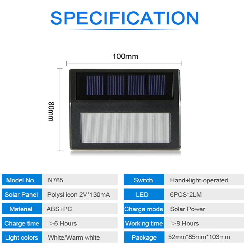 Solar 6pcs Led Light Lamp Outdoor