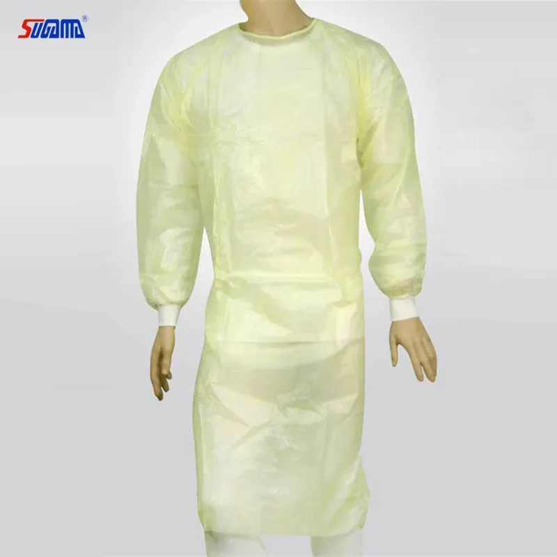 Disposable Yellow Blue Surgeon Isolation Gown Safety Suit
