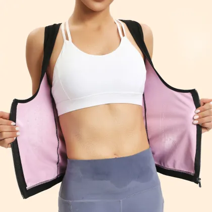 Wholesale Women's Sweat Sauna Suits and Waist Trainer Zipper Shapewear