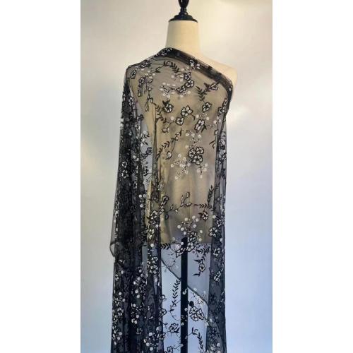 100% Polyester Mesh bestickter Stoffgewebe