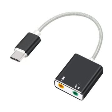 Factory Direct Aluminum Alloy Mobile Phone Sound Card with Type C Ribbon Cable - Plug and Play