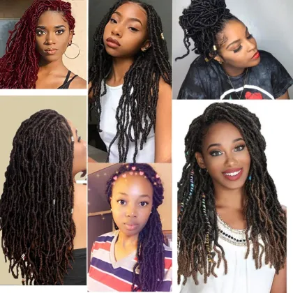 18 Inch Nu Faux Locs Crochet Hair Curly Wavy Goddess Locs Crochet Braids Hair Black Synthetic Faus Locs Braiding Hair for Women