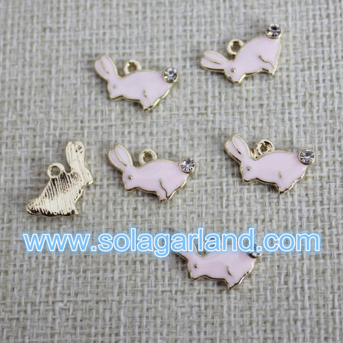 European Style Lovely Color Oil Drip Rabbit Beads Pendants Charms