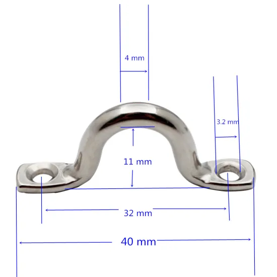 Boat awning accessories Stainless Steel wire eye strap Deck Tie Down wire eye strap