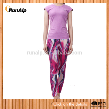 Ladies fitness yoga long pants with digital printing